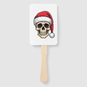 Lustiger Weihnachts-Schädel Santa XMES Herren Dame Fächer