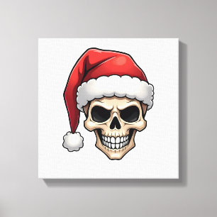 Lustiger Weihnachts-Schädel-Santa-XMES-Shirt für M Leinwanddruck