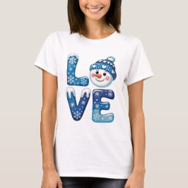 Lustiger Weihnachts-Schneemann Liebe T-Shirt