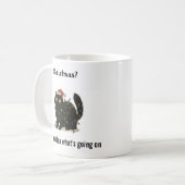 Lustiger Weihnachts-Schwarzkatzen-Lichter-Mug Kaffeetasse (Vorderseite Links)