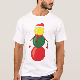 Lustiger Weihnachts-Snooker-Bälle-Schneemann T-Shirt