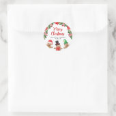 Lustiger Weihnachts-Stechpalmen-Aufkleber Runder Aufkleber (Tasche)