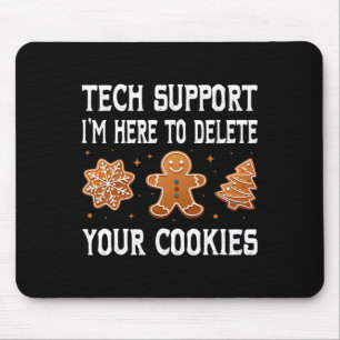 Lustiger Weihnachts-Tech-Support hier, um Cookies Mousepad