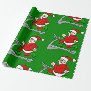 lustiger Weihnachts-Treadmill-Santa Geschenkpapier