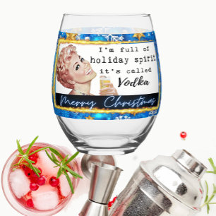 Lustiger Weihnachts-Weinglas Retro Beste Freundin  Weinglas Ohne Stiel