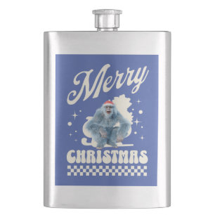 Lustiger Weihnachts-Yeti-Feiertags-Humor Flachmann