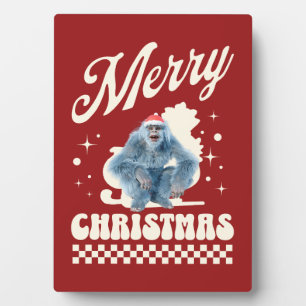 Lustiger Weihnachts-Yeti-Feiertags-Humor Fotoplatte