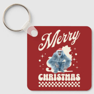 Lustiger Weihnachts-Yeti-Feiertags-Humor Schlüsselanhänger