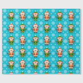 Lustiger Weihnachtsaffe Geschenkpapier (Flach)