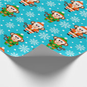 Lustiger Weihnachtsaffe Geschenkpapier (Ecke)
