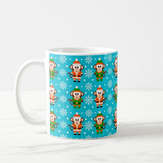 Lustiger Weihnachtsaffe Kaffeetasse (Links)
