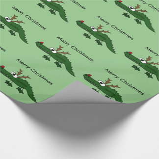 Lustiger Weihnachtsalligator als Ren Geschenkpapier