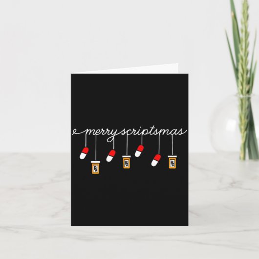 Lustiger Weihnachtsapotheken-Spruch Merry Scriptsm Karte (Vorderseite)