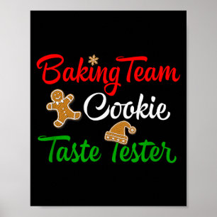 Lustiger Weihnachtsback-Team-Keks-Verkostungsteste Poster
