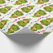 Lustiger Weihnachtsbaum-Pudel Geschenkpapier (Ecke)