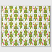 Lustiger Weihnachtsbaum-Pudel Geschenkpapier (Flach)