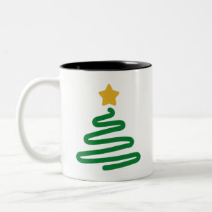 Lustiger Weihnachtsbaum Zweifarbige Tasse