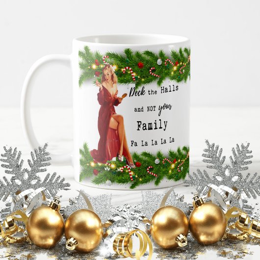 Lustiger Weihnachtsbecher Beste Freundin "Deck the Kaffeetasse