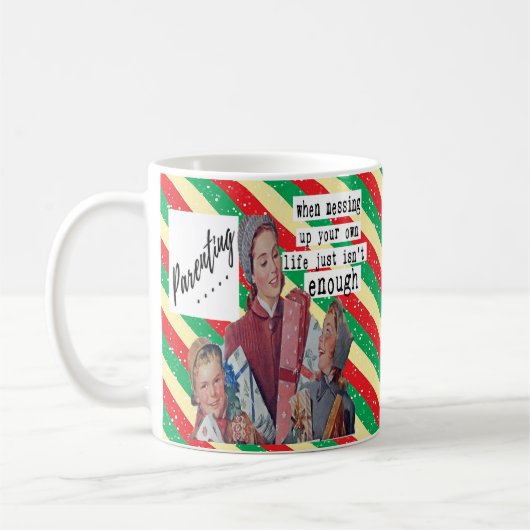 Lustiger Weihnachtsbecher Beste Freundin "Erziehun Kaffeetasse (Links)