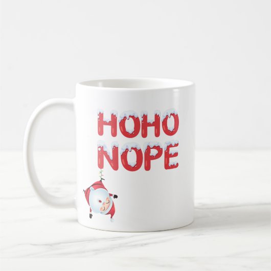 Lustiger Weihnachtsbecher 'Ho Ho Nope' Kaffeetasse (Links)