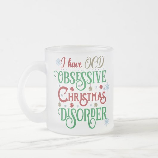 Lustiger Weihnachtsbecher mit froher Weihnachtsbot Mattglastasse (Links)
