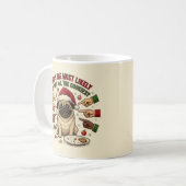 Lustiger Weihnachtsbecher Pug Hund Kaffeetasse (Vorderseite Links)