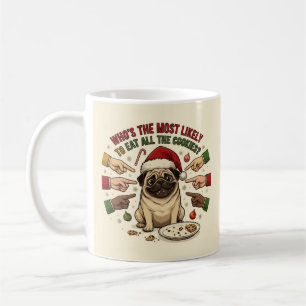Lustiger Weihnachtsbecher Pug Hund Kaffeetasse