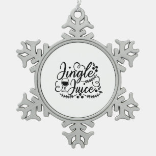 Lustiger Weihnachtsbier-Trink-Jingle-Saft Schneeflocken Zinn-Ornament