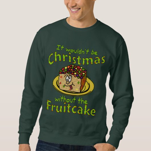 Lustiger WeihnachtsCartoon-Fruchtkuchen-hässlicher Sweatshirt (Vorderseite)