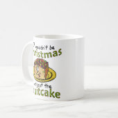 Lustiger WeihnachtsCartoon-Fruchtkuchen Kaffeetasse (Vorderseite Links)