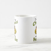 Lustiger WeihnachtsCartoon-Fruchtkuchen Kaffeetasse (Mittel)