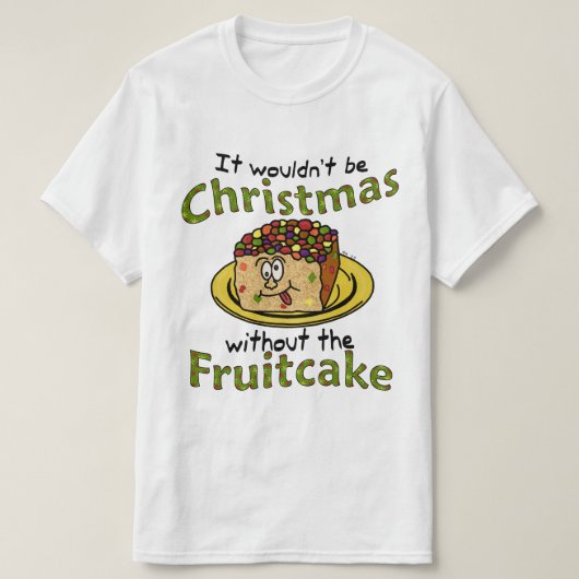 Lustiger WeihnachtsCartoon-Fruchtkuchen T-Shirt (Design vorne)