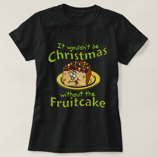 Lustiger WeihnachtsCartoon-Fruchtkuchen v2 T-Shirt (Design vorne)