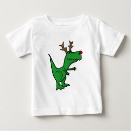 Lustiger Weihnachtsdinosaurier als Ren Baby T-shirt