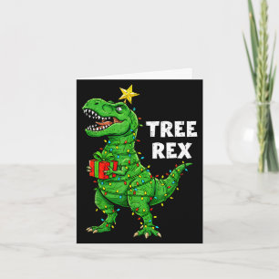 Lustiger Weihnachtsdinosaurier Baum Rex Dino Santa Karte