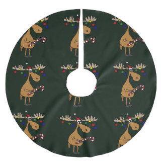 Lustiger Weihnachtselch-Baum-Rock Polyester Weihnachtsbaumdecke
