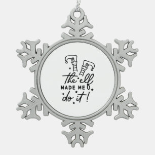 Lustiger Weihnachtself hat mich dazu gebracht, es Schneeflocken Zinn-Ornament