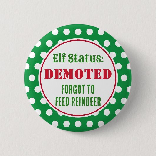 Lustiger Weihnachtself Knopf Button (Vorderseite)