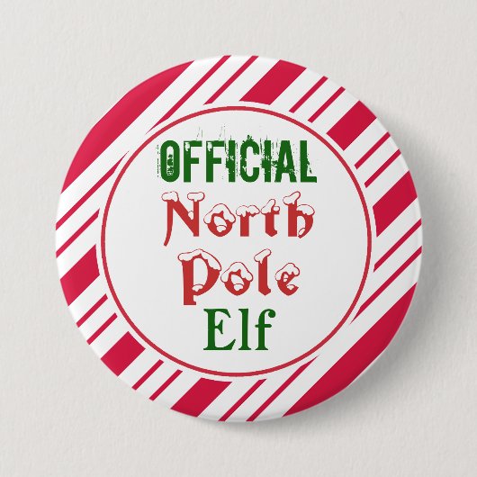 Lustiger Weihnachtself-Knopf Pin Button (Vorderseite)