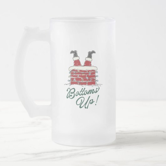 Lustiger Weihnachtsfeier-Geschenk 'Santa Bottoms U Mattglas Bierglas (Links)