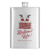 Lustiger Weihnachtsfeier mit Santa Bottoms Up Flachmann (Vorderseite)