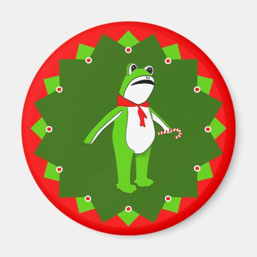 Lustiger Weihnachtsferienfrosch Magnet (Vorne)