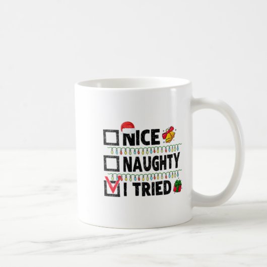 Lustiger Weihnachtsfilm für Frauen, nett, unartig, Kaffeetasse (Rechts)