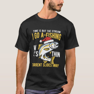 Lustiger Weihnachtsfischender Santa Fisch T-Shirt