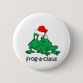 Lustiger Weihnachtsfrosch Button (Vorderseite)