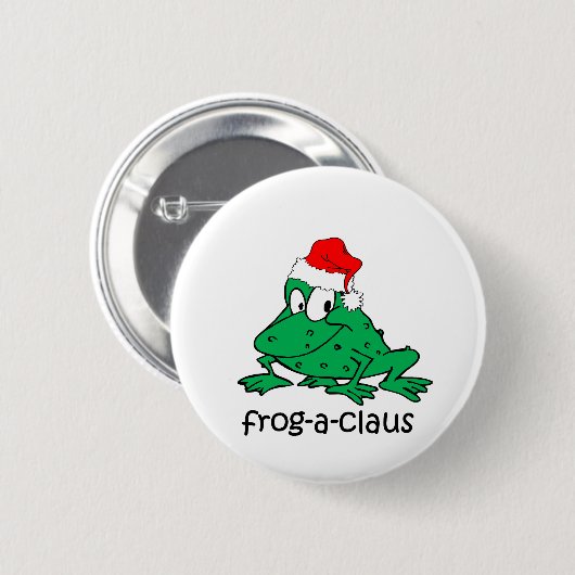 Lustiger Weihnachtsfrosch Button (Vorne & Hinten)