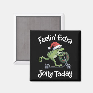 Lustiger Weihnachtsfrosch Fühlt sich heute besonde Magnet