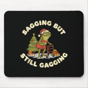 Lustiger Weihnachtsfrosch hängt, aber würgt immer Mousepad