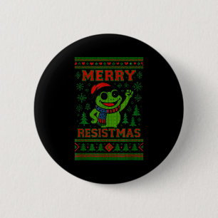 Lustiger Weihnachtsfrosch-Meme Resistmas-Feiertags Button