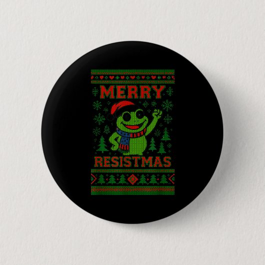 Lustiger Weihnachtsfrosch-Meme Resistmas-Feiertags Button (Vorderseite)